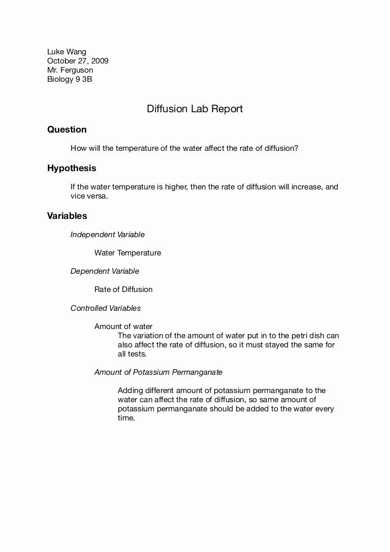 Biology Lab Report Template Beautiful Biology Lab Report Outline Great College Essay