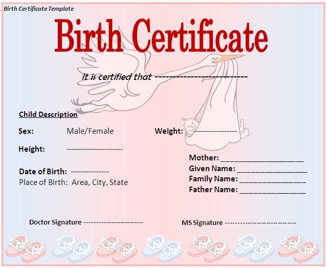 Birth Certificate Template Word Lovely Birth Certificate Template Word Excel formats