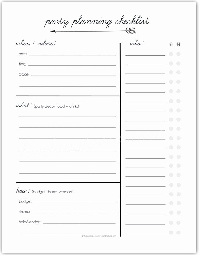 Birthday Party Planner Template Unique Party Planning Tips &amp; Printable Checklist Live Laugh Rowe