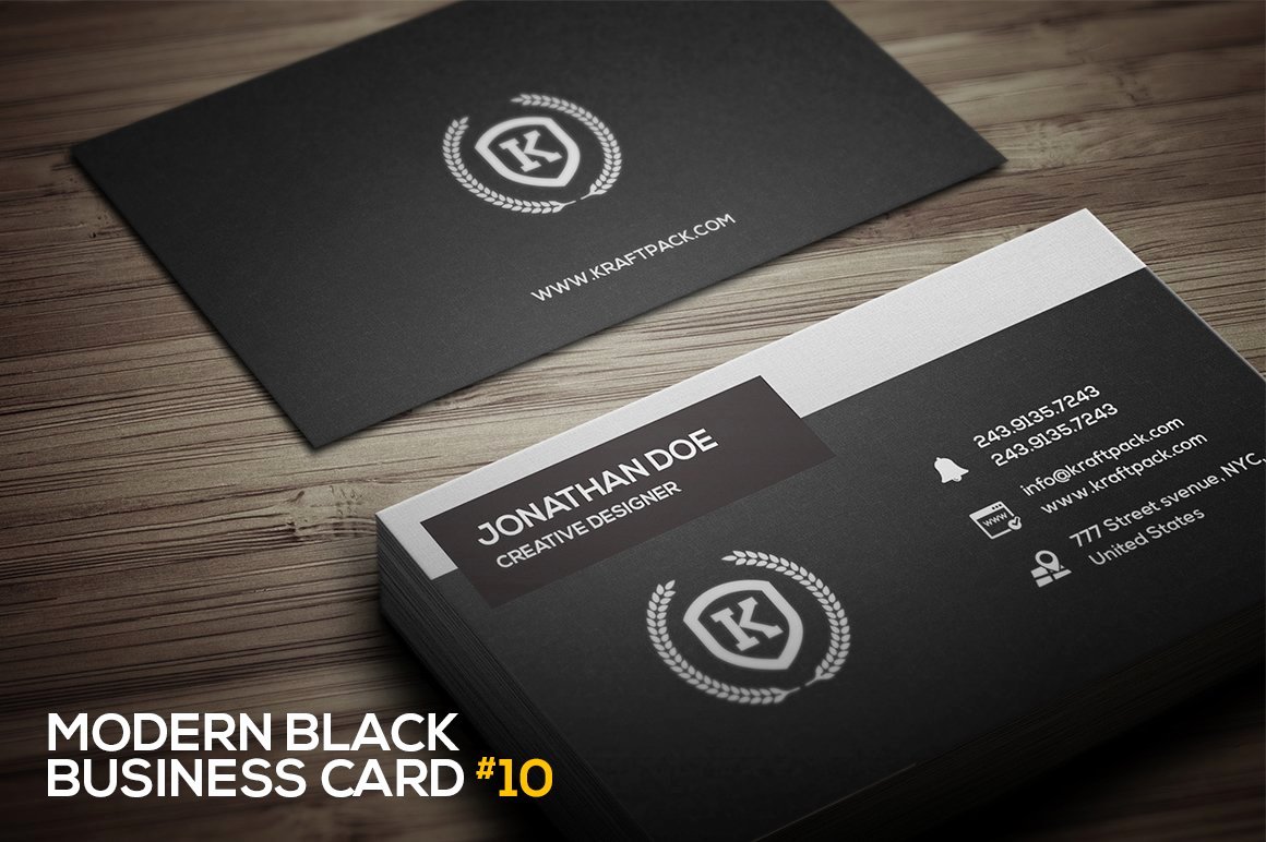 Black Business Card Template Beautiful Modern Black Business Card 10 Business Card Templates
