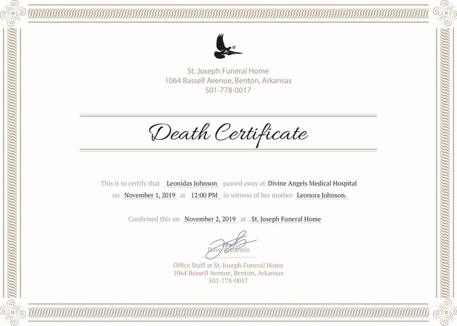 Blank Death Certificate Template Fresh 8 Death Certificate Templates Psd Ai Illustrator Word