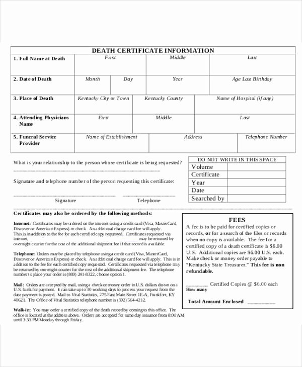 Blank Death Certificate Template Inspirational 9 Death Certificate Template – Free Sample Example