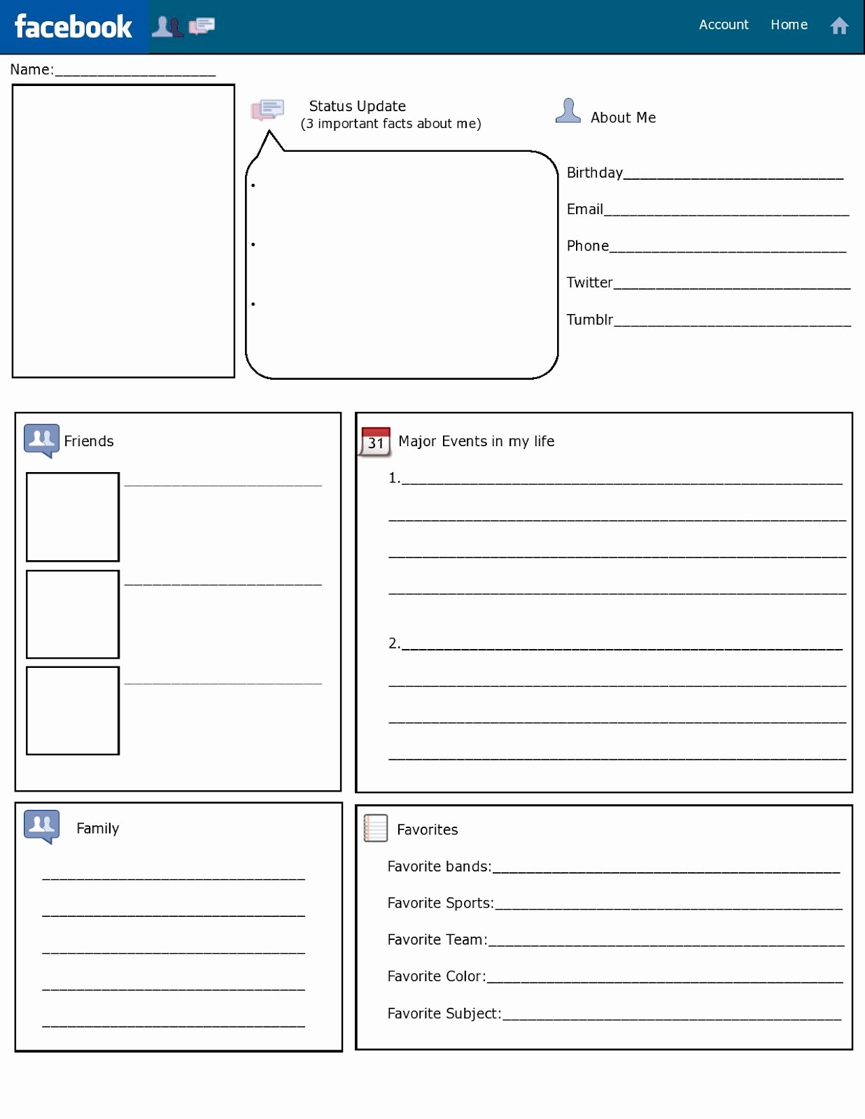 Blank Facebook Page Template Lovely Blank Template