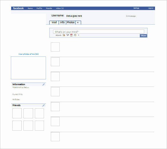 Blank Facebook Page Template Lovely Template – 49 Free Word Pdf Psd Ppt format