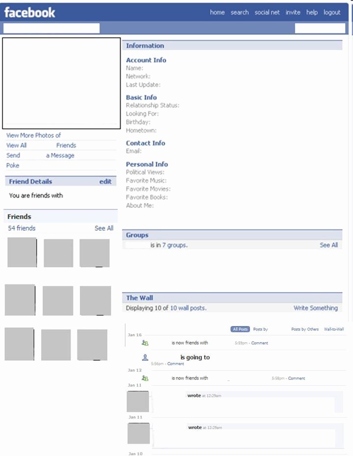 Blank Facebook Page Template Luxury February 2010