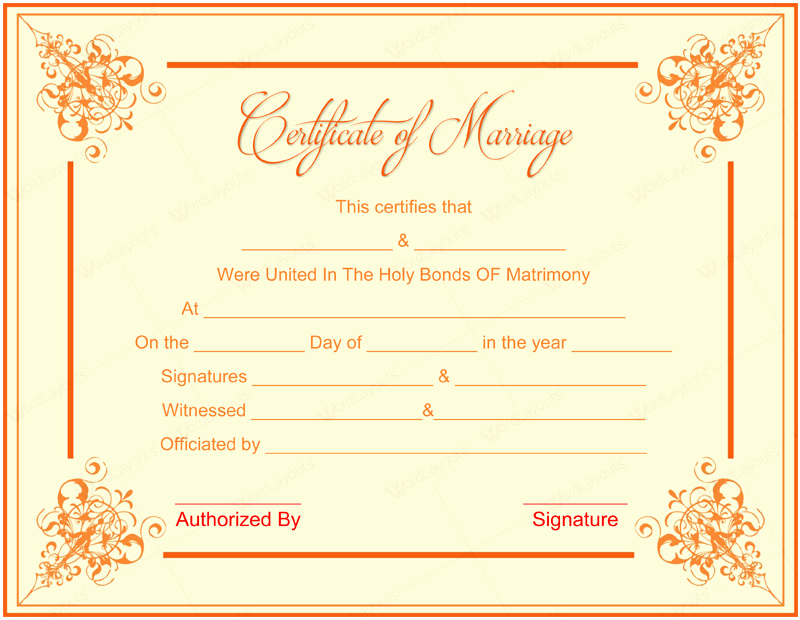 Blank Marriage Certificate Template Beautiful 10 Beautiful Marriage Certificate Templates to Try This Season