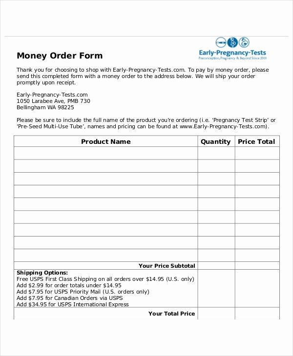 Blank Money order Template Luxury Money order forms 8 Free Word Pdf format Download