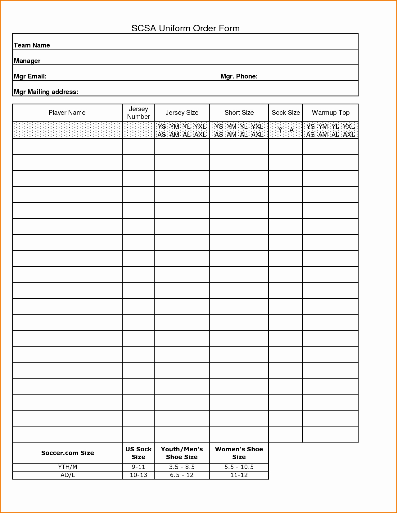 Blank order form Template Beautiful 5 Blank order form Template