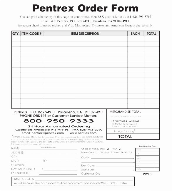 Blank order form Template Fresh 41 Blank order form Templates Pdf Doc Excel