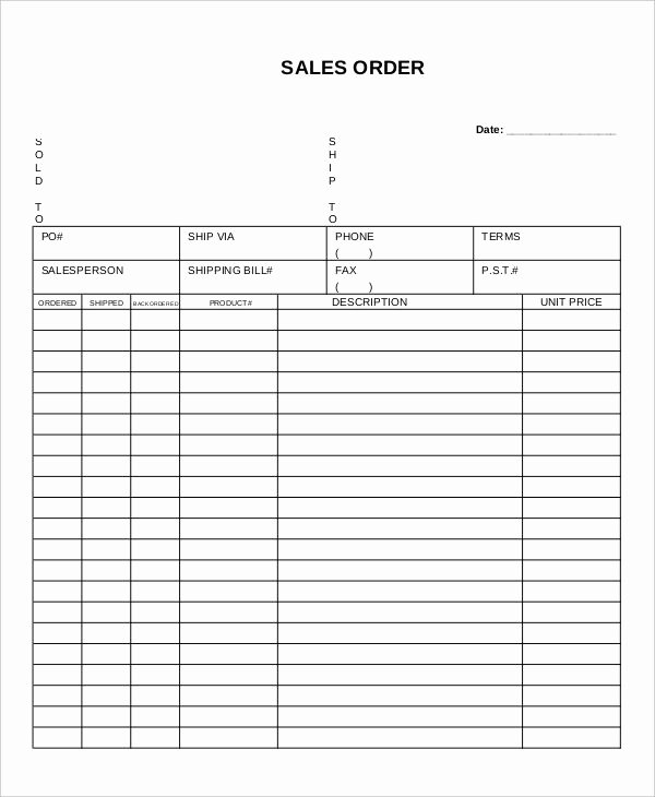 Blank order form Template Luxury 13 Sales order forms Free Samples Examples format