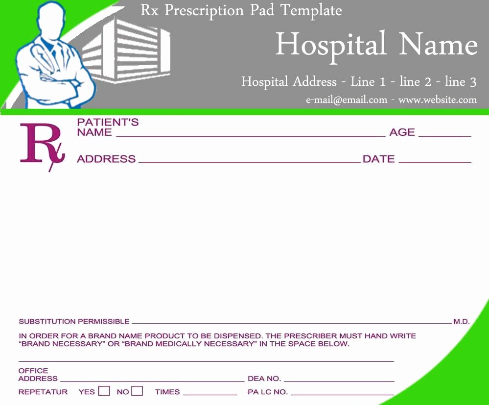 Blank Prescription Pad Template Luxury Blank Prescription Pad Image Sample