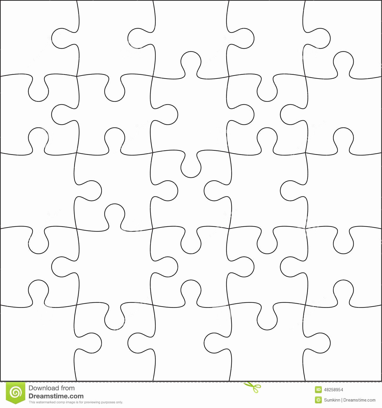 Blank Puzzle Pieces Template Elegant Jigsaw Puzzle Blank Stock Image