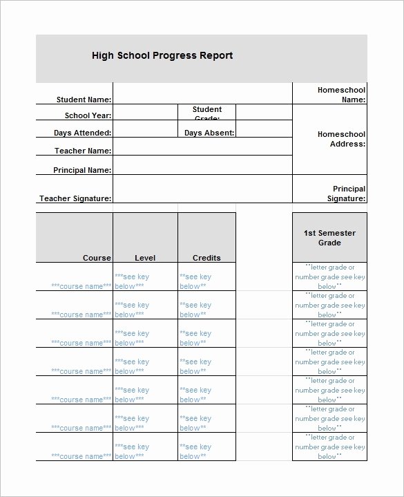 Blank Report Card Template Inspirational Free Homeschool Report Card Template