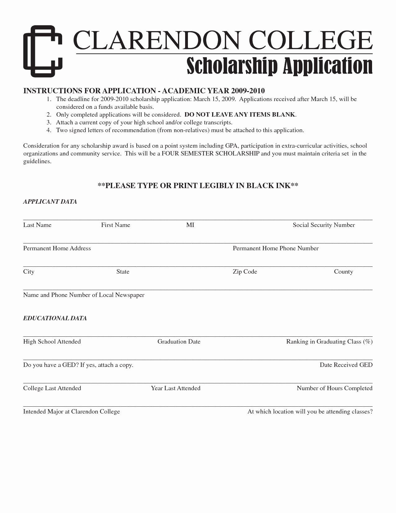 Blank Scholarship Application Template Luxury Scholarship Application Template Blank Scholarship
