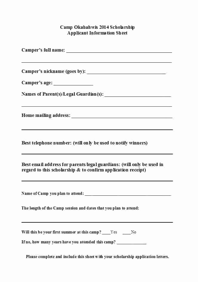 Blank Scholarship Application Template New Free Download Sample Unique Blank Application form