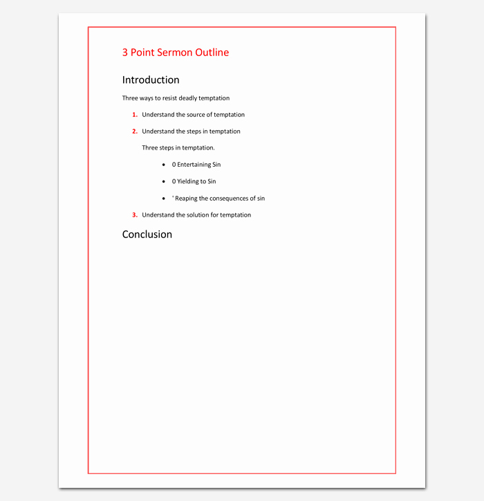 Blank Sermon Outline Template Elegant Sermon Outline Template 12 for Word and Pdf format