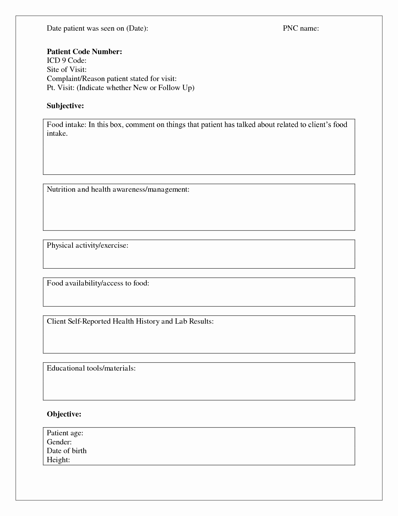 Blank soap Note Template Awesome 8 Best Of soap Note Template Pdf Printable Blank