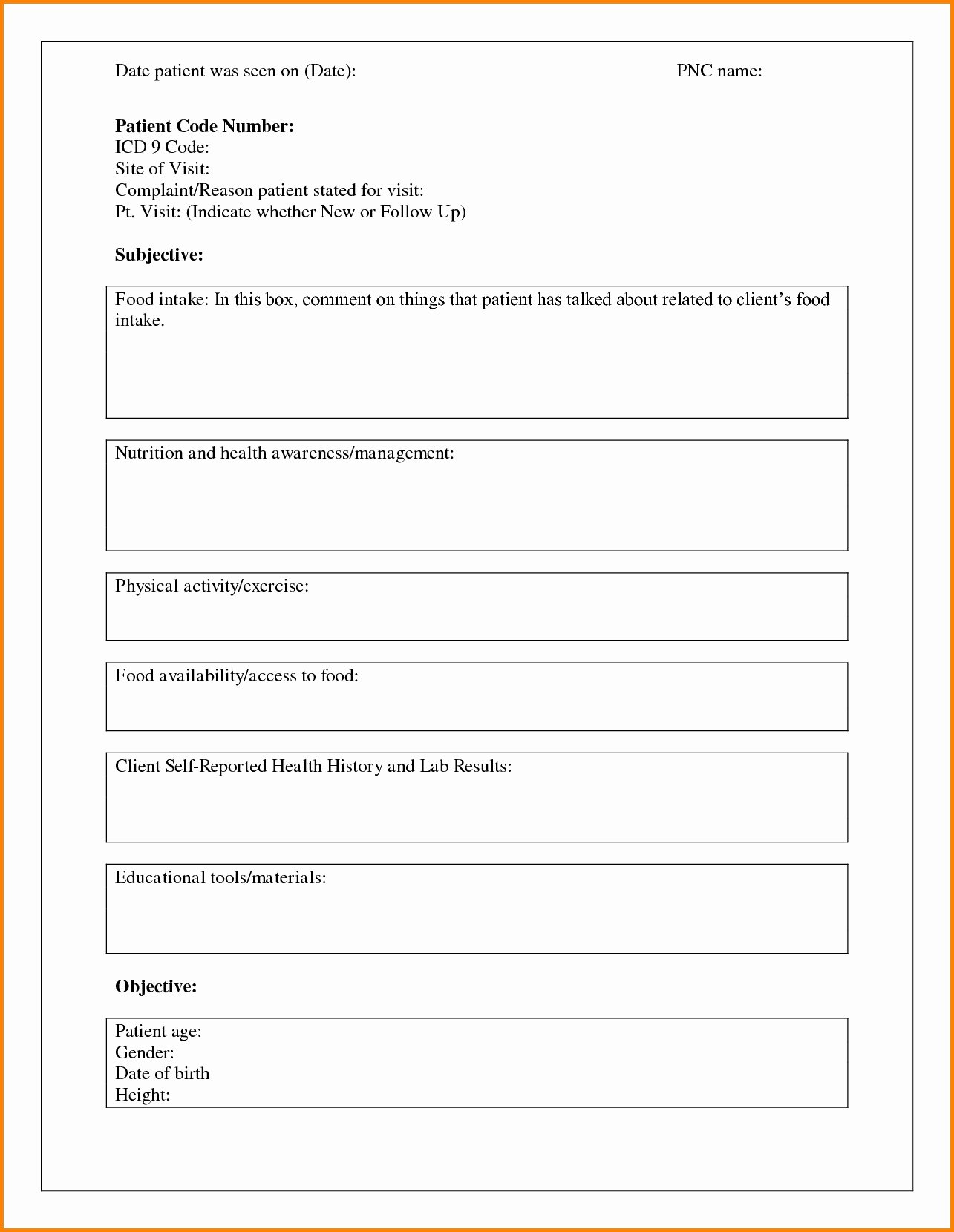 Blank soap Note Template Lovely Blank soap Note Template Word Example Resume Template