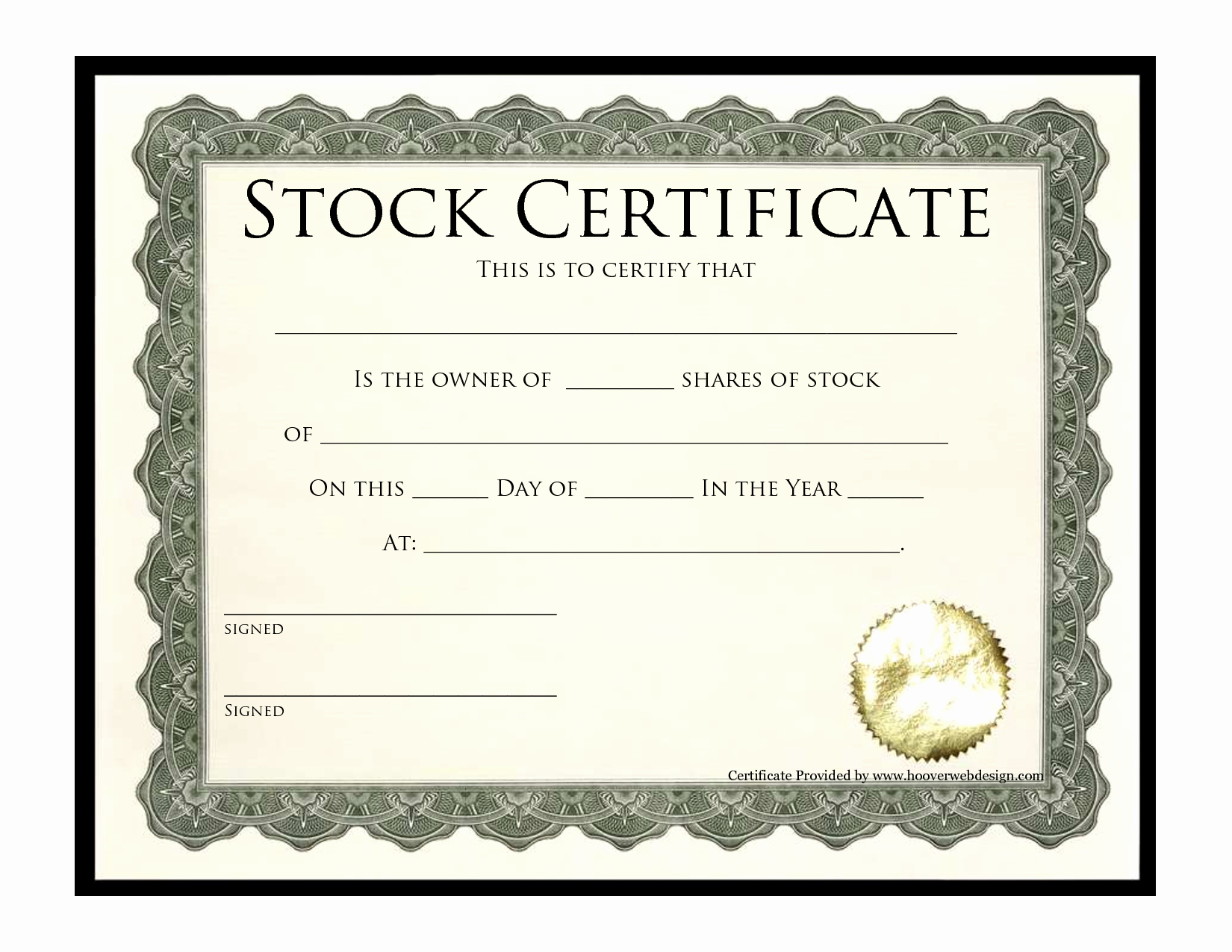 Blank Stock Certificate Template Awesome Certificate Template Doc
