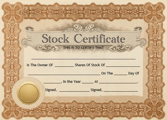 Blank Stock Certificate Template Beautiful 22 Stock Certificate Templates Word Psd Ai Publisher