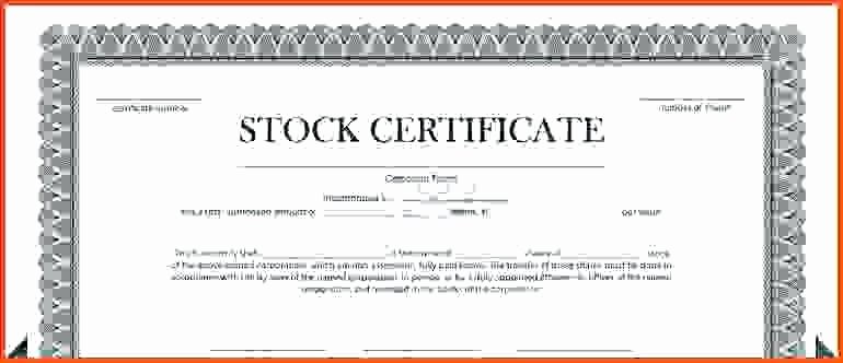 Blank Stock Certificate Template Beautiful Template Blank Stock Certificate Template