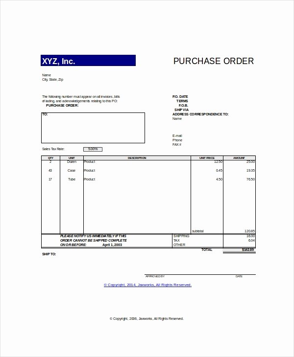 Blanket Purchase order Template Fresh Purchase order Template 14 Free Word Excel Pdf