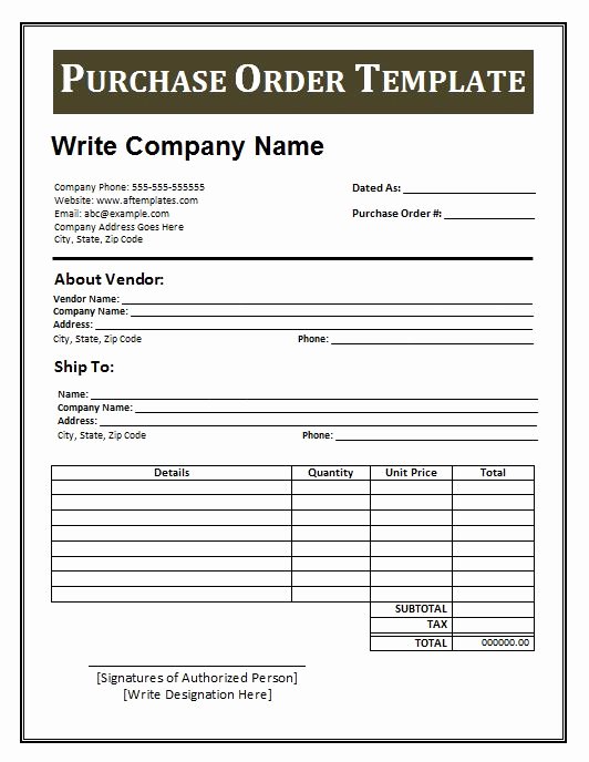 Blanket Purchase order Template Lovely 37 Free Purchase order Templates In Word &amp; Excel