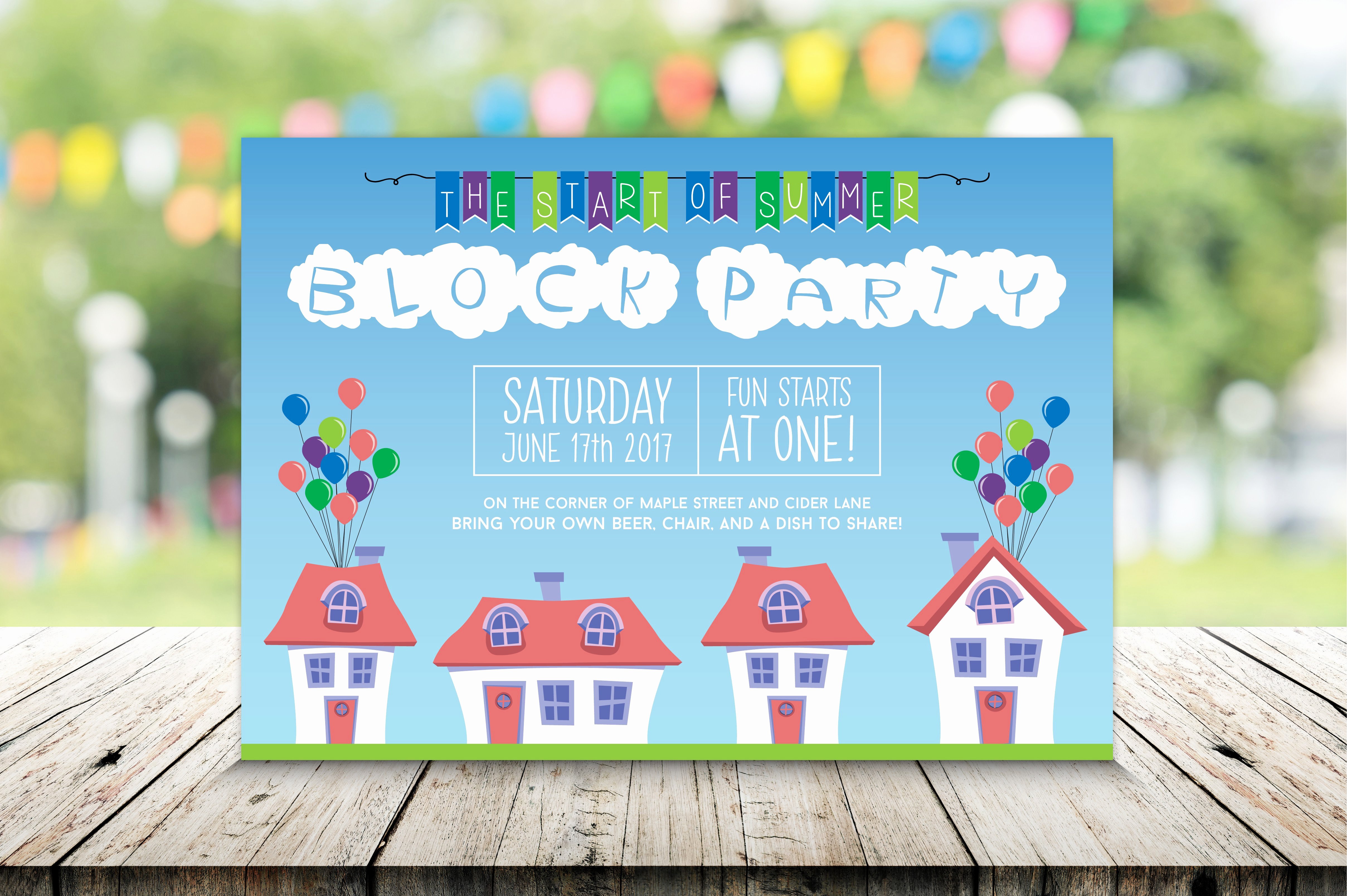 Block Party Invite Template Luxury Summer Neighborhood Block Party Invitation Templates