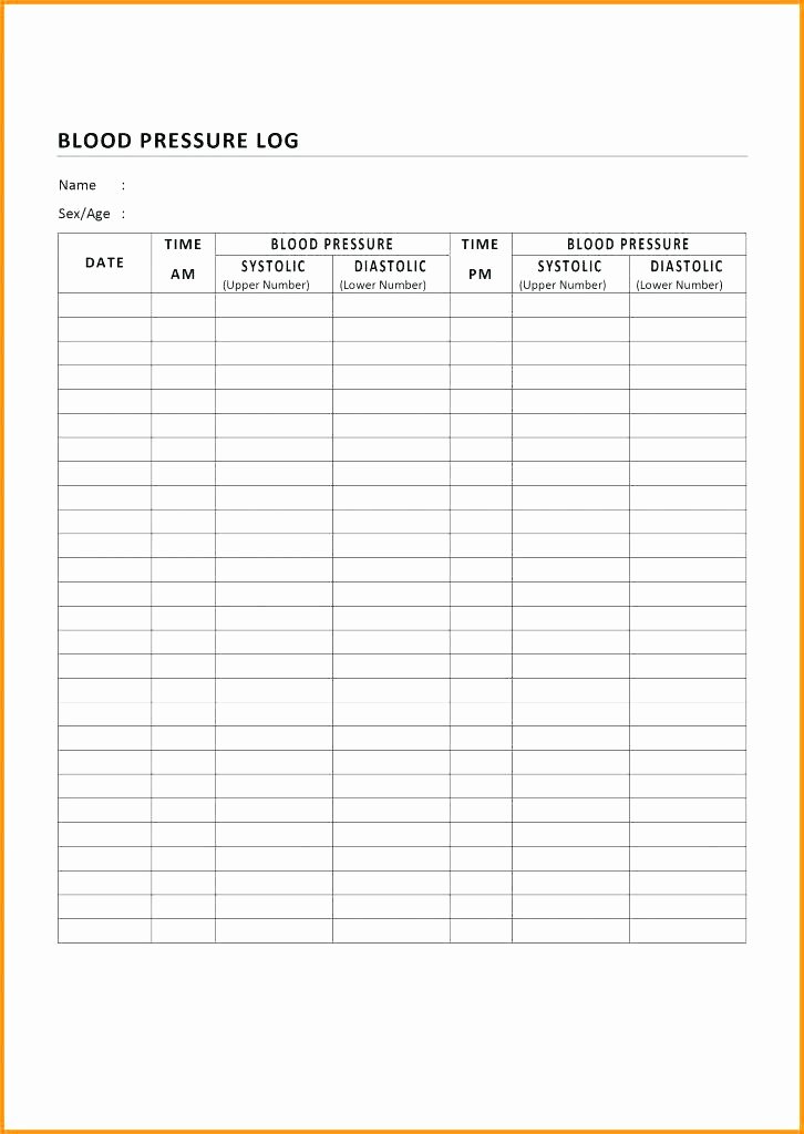 Blood Pressure Charting Template Unique Blood Pressure Record Chart Printable Sheet Excel