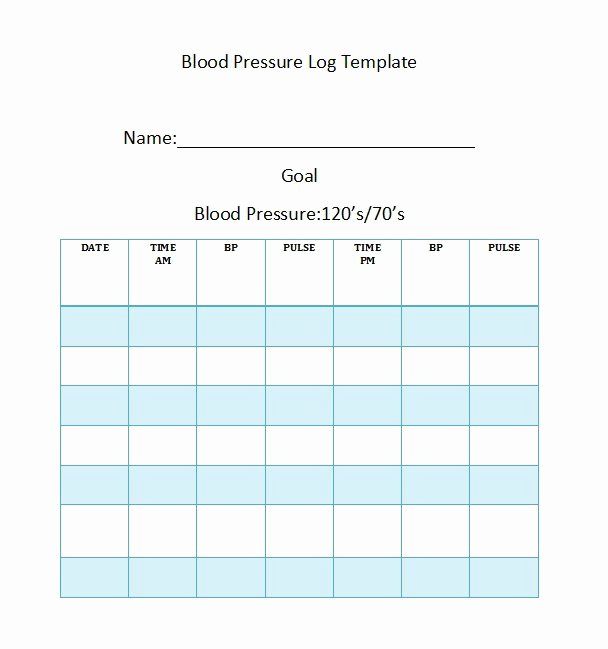 Blood Pressure Tracker Template New 30 Printable Blood Pressure Log Templates Template Lab