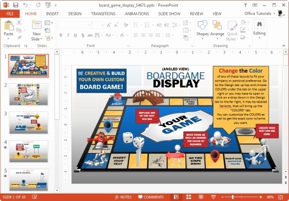 Board Game Template Powerpoint Fresh Animated Board Game Powerpoint Template