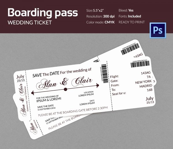 boarding pass invitation template