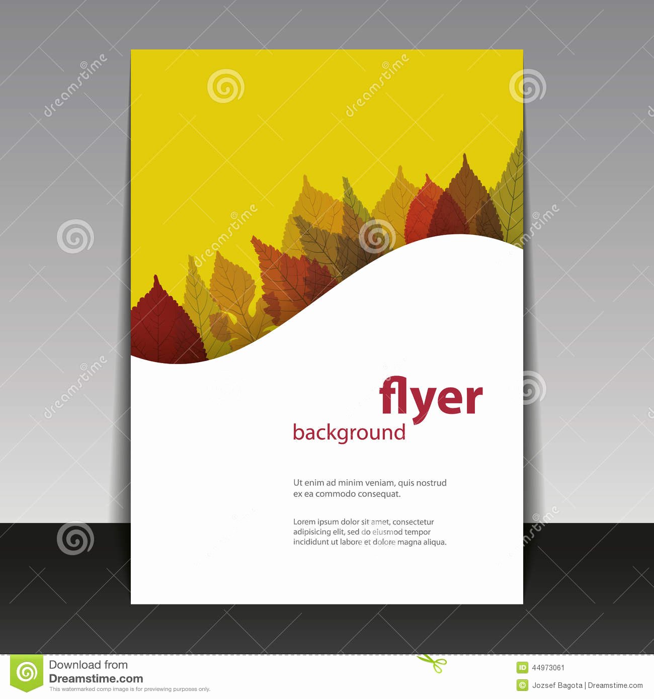 Book Cover Template Illustrator Unique Flyer Cover Design Autumn Leaves Stock Image