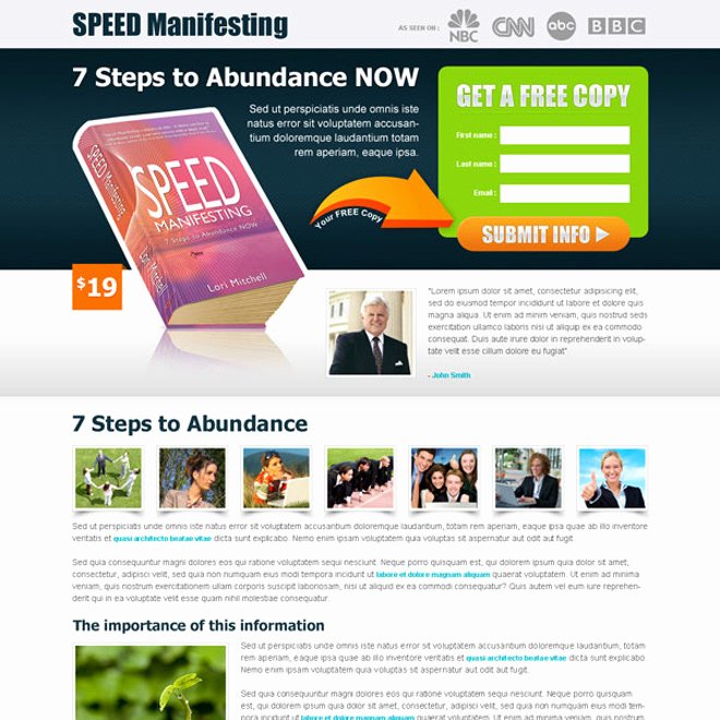 Book Landing Page Template Fresh Speed Manifesting Free Copy Of Ebook Landing Page Ebook