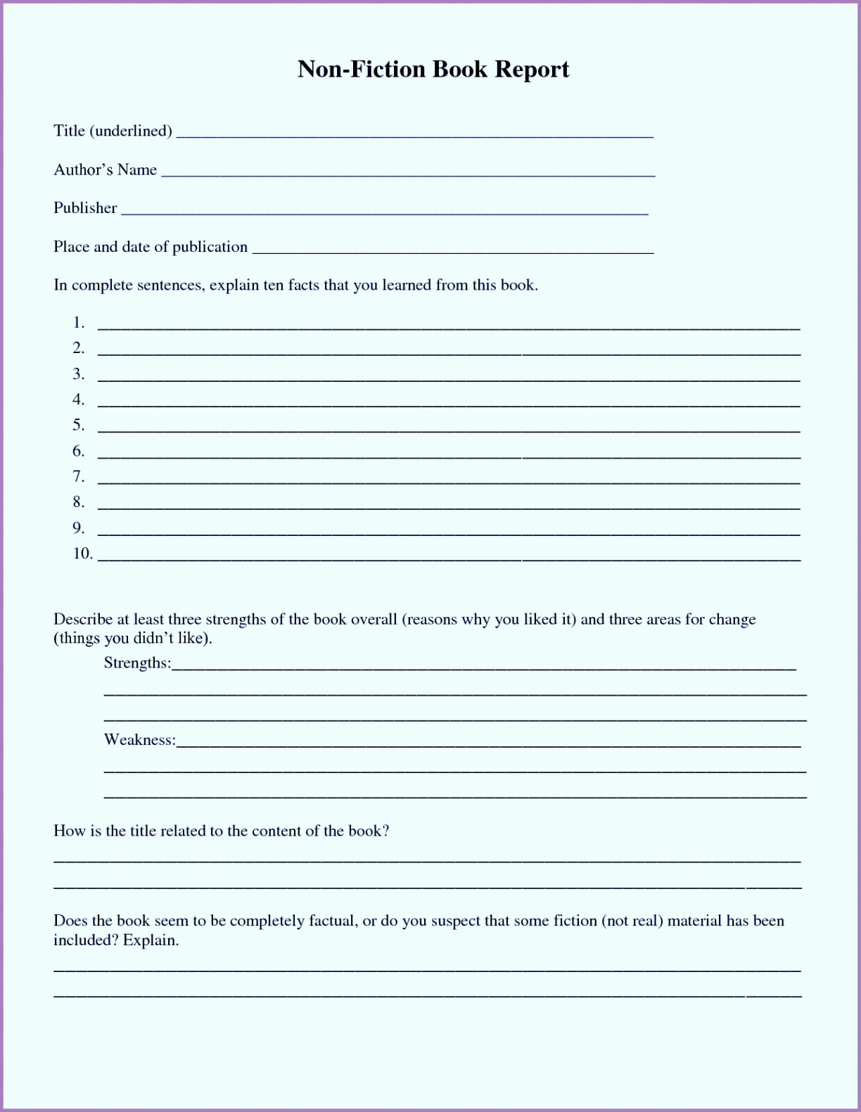 Book Report Outline Template Best Of 1st 2nd 3rd 4th 5th Grade Book Report Template