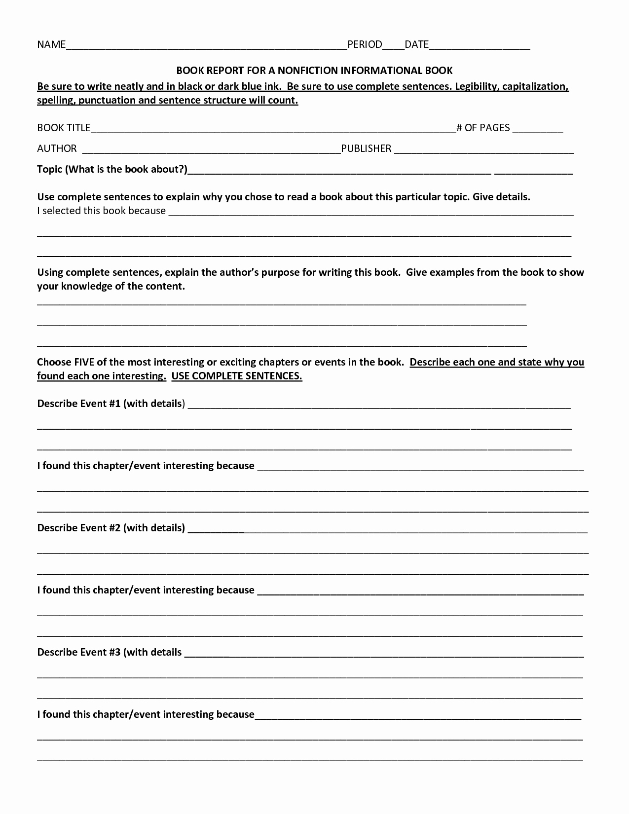 Book Report Outline Template Fresh Printable Book Report forms for 4th Grade 6 Best Images