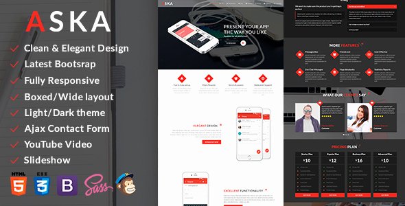 Bootstrap Mobile App Template Luxury aska Bootstrap Mobile App HTML Template Bootstrapdrive