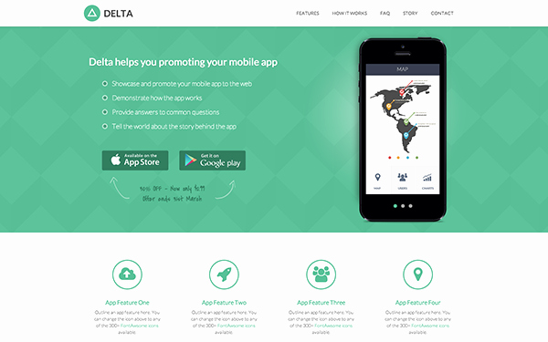 Bootstrap Mobile App Template New Templates Bootstrap Download Delta Promote Mobile App
