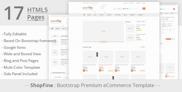 Bootstrap Shopping Cart Template Beautiful Shopfine Premium Bootstrap E Merce Template by
