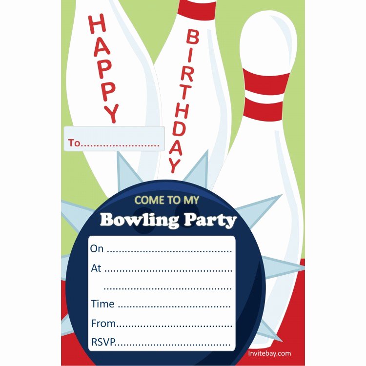 Bowling Invitation Template Free Lovely 9 Best Of Blank Printable Bowling Birthday