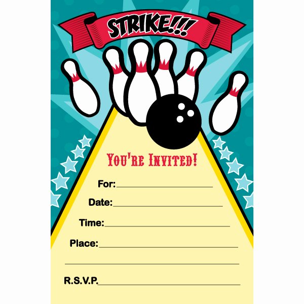 Bowling Party Invites Template Inspirational 7 Best Of Bowling Party Invitations Printable