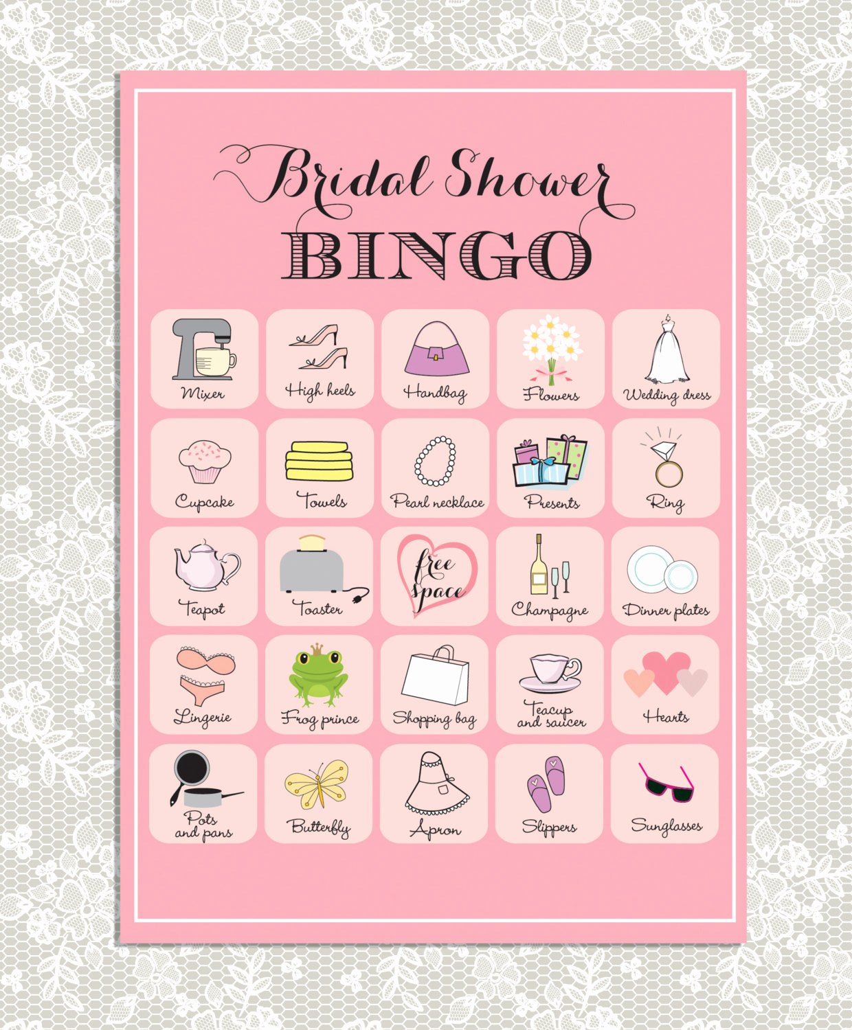 Bridal Shower Bingo Template Beautiful Printable Bridal Shower Bingo 40 Unique Game Cards In Pink