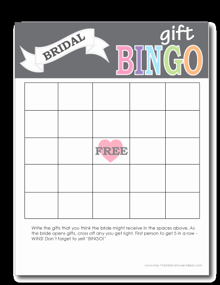 Bridal Shower Bingo Template Elegant Printable Bridal Shower Bingo Cards Print From Home