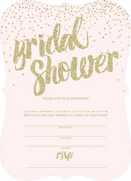 Bridal Shower Invitations Template Best Of Pink and Gold Glitter Bridal Shower Invitation