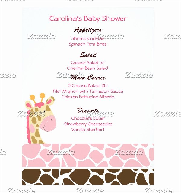 Bridal Shower Menu Template New Baby Shower Wording Samples Floral Teacup afternoon Tea