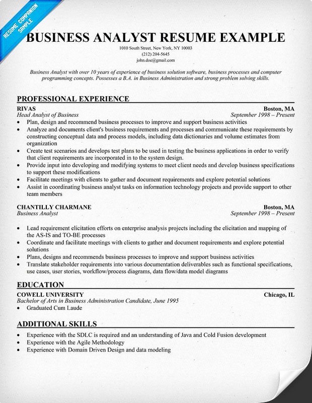Business Analyst Resume Template Best Of Business Analyst Resume Example Resume Panion
