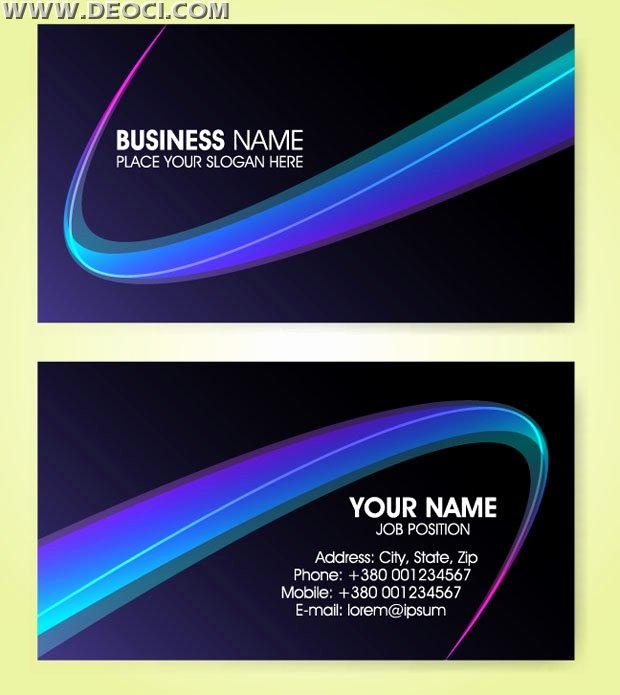 Business Card Template Illustrator Lovely Cool Black and Blue Abstract Business Card Design Template