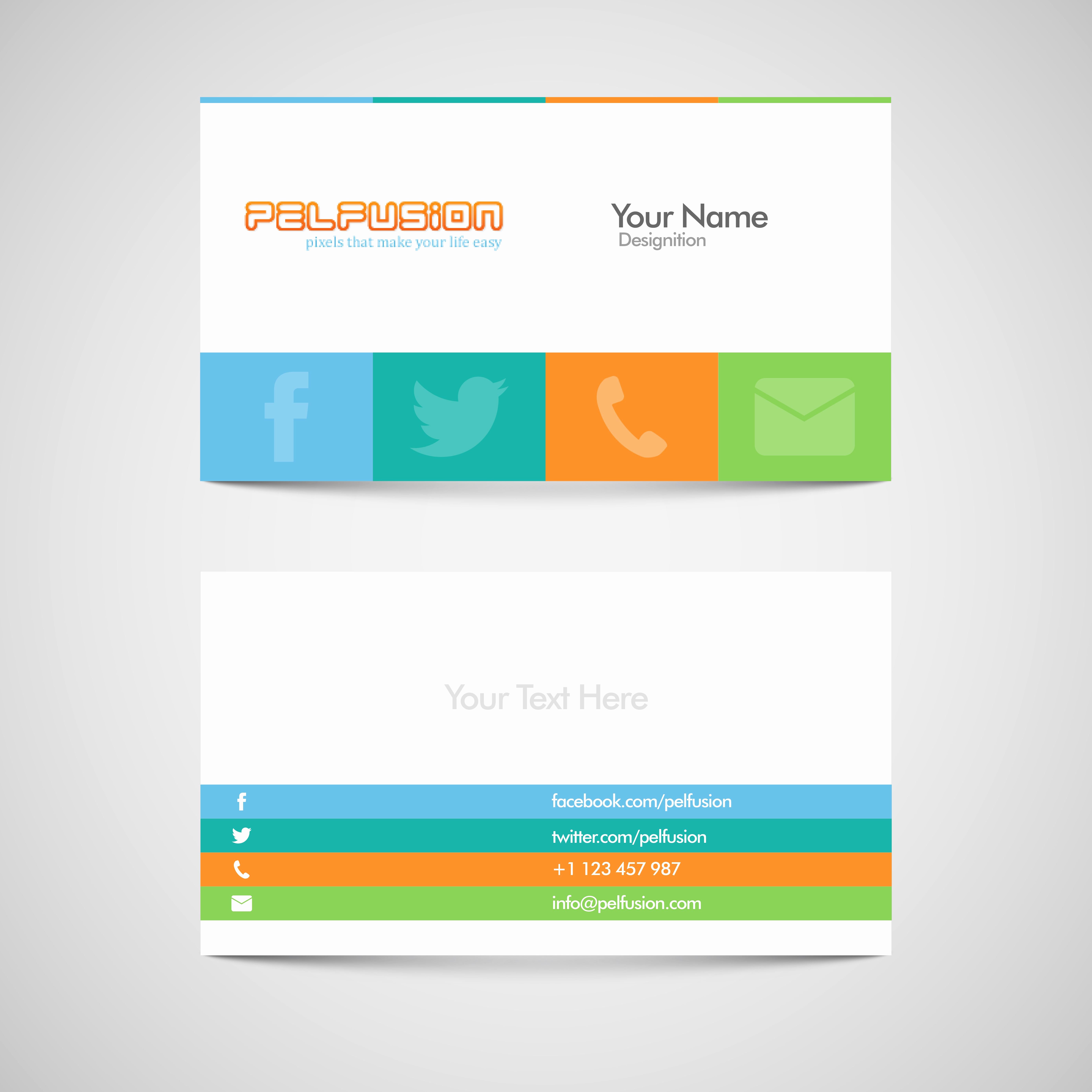 Business Card Template Vector Beautiful Sm Vc Free social Media Business Card Vector format