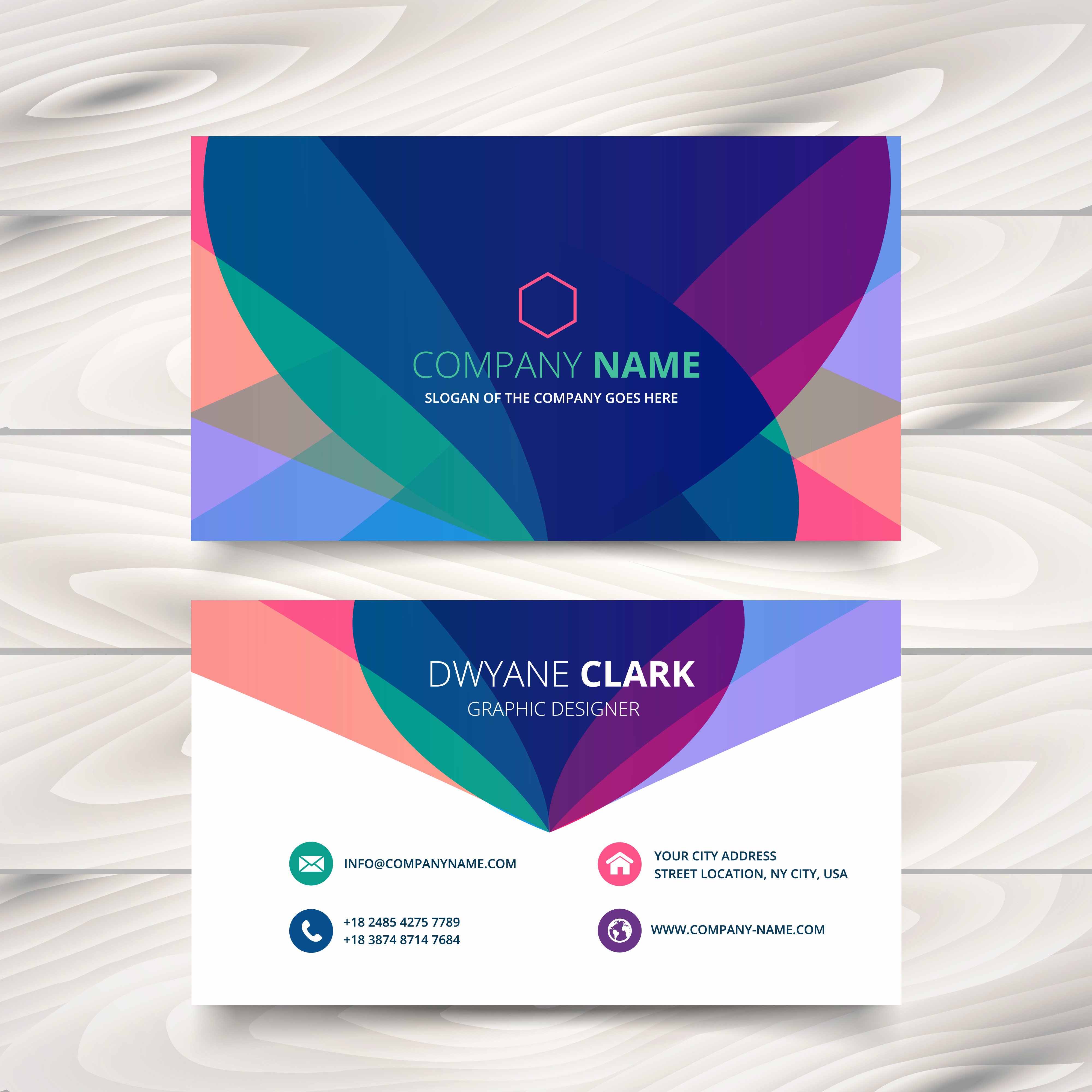 Business Card Template Vector Elegant Modern Colorful Business Card Template Presentation Design
