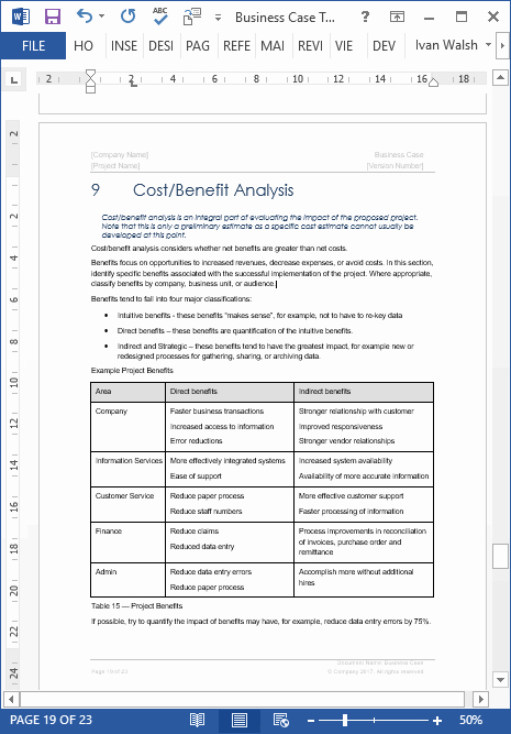 Business Case Analysis Template New Business Case Template – 22 Pages Ms Word with Free Sample